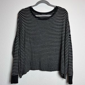 Eileen Fisher stripped relaxed fit cropped sweater